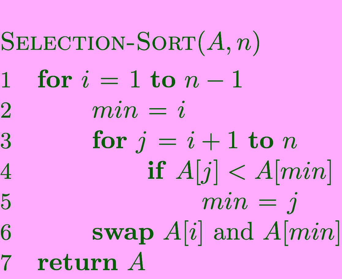 Pseudocode of Selection-Sort